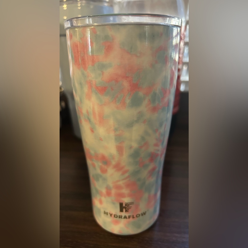 Abstract Multicolor Hydraflow tumbler.